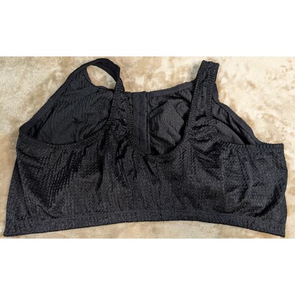 LEADING LADY Plus Size Bra 50DD 50 DD Black Front Close Wireless Bralette Lounge - Picture 2 of 5